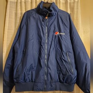 Vintage Pepsi Men's Navy Windbreaker Bomber XL Aramark Jacket
